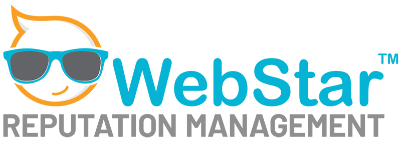 a logo for a company called webstar reputation management