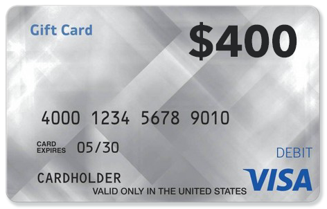 A visa gift card that is worth $ 200