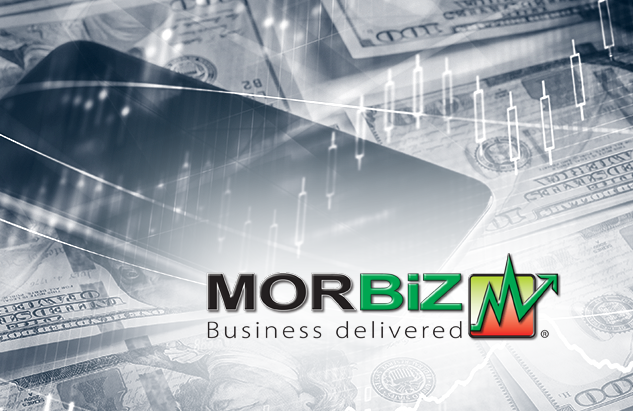 Smartphone overlaid with stock chart lines and US currency.