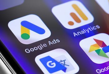 A close up of the analytics icons on a cell phone.