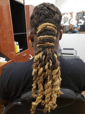 Rear View of a Bleached Dreadlock Hairstyle — Katy, TX — Loc'd In Beauty
