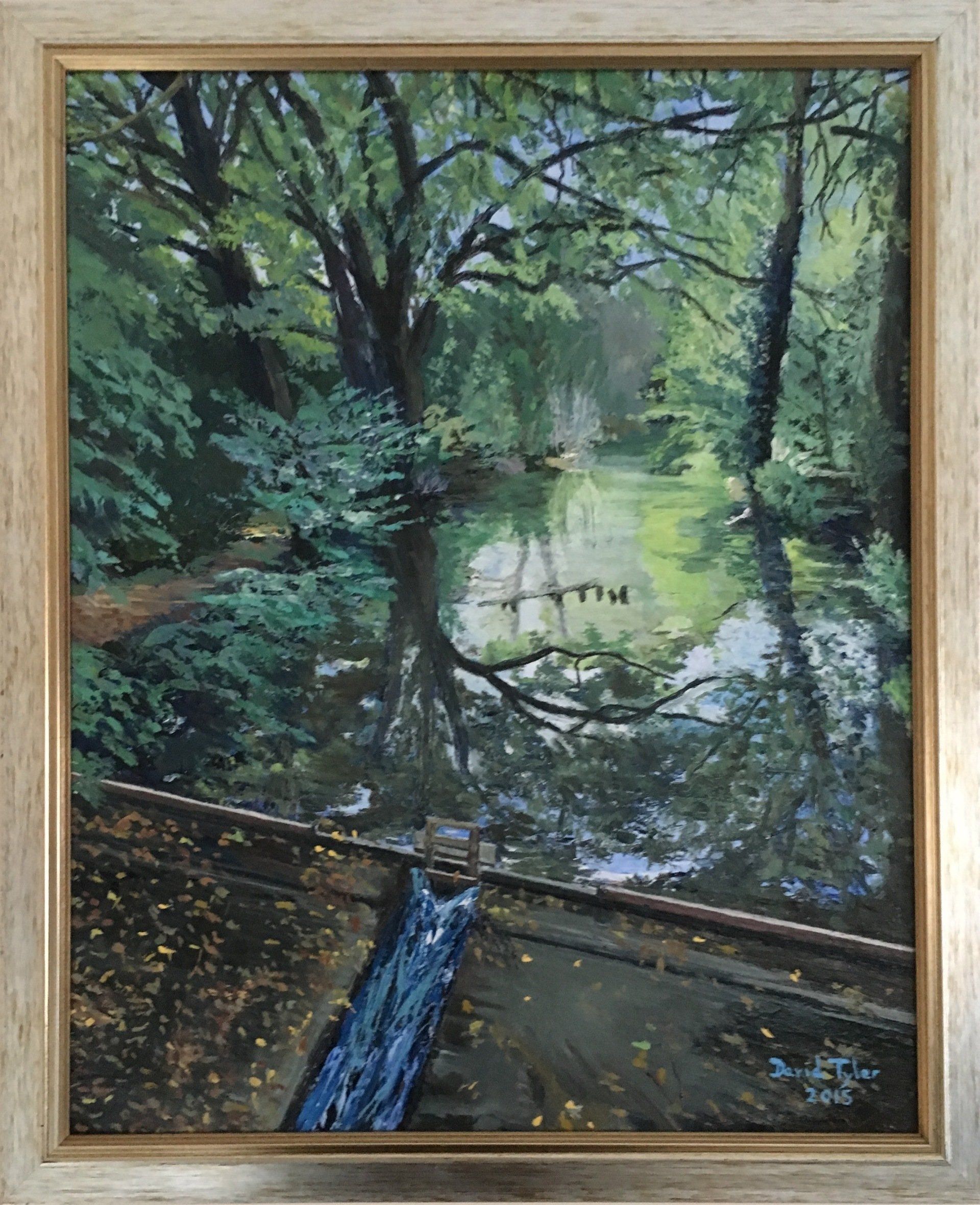 Weir and Woodland, River Kennet, Marlborough, 2016