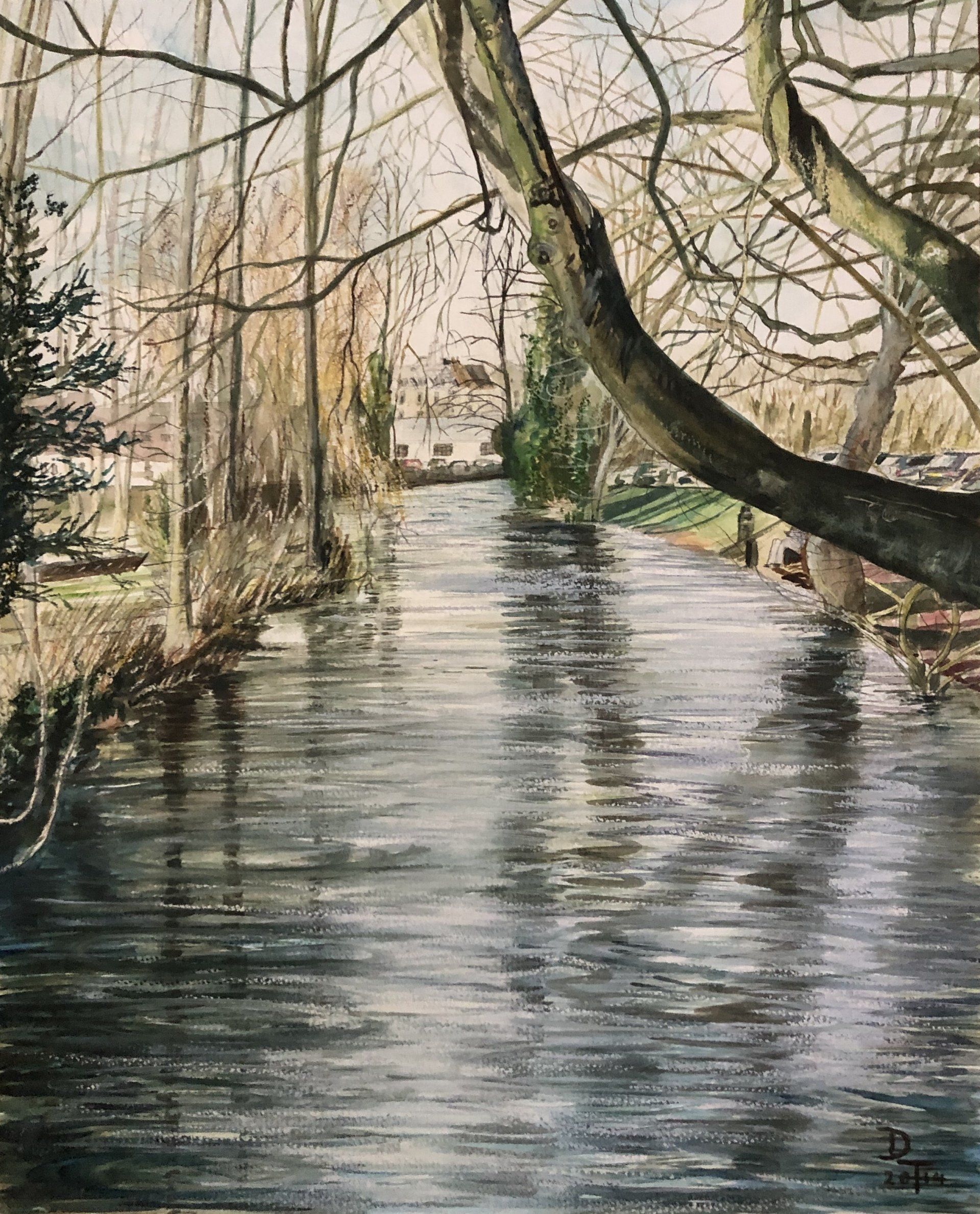 River Kennet, Marlborough, in winter, 2014