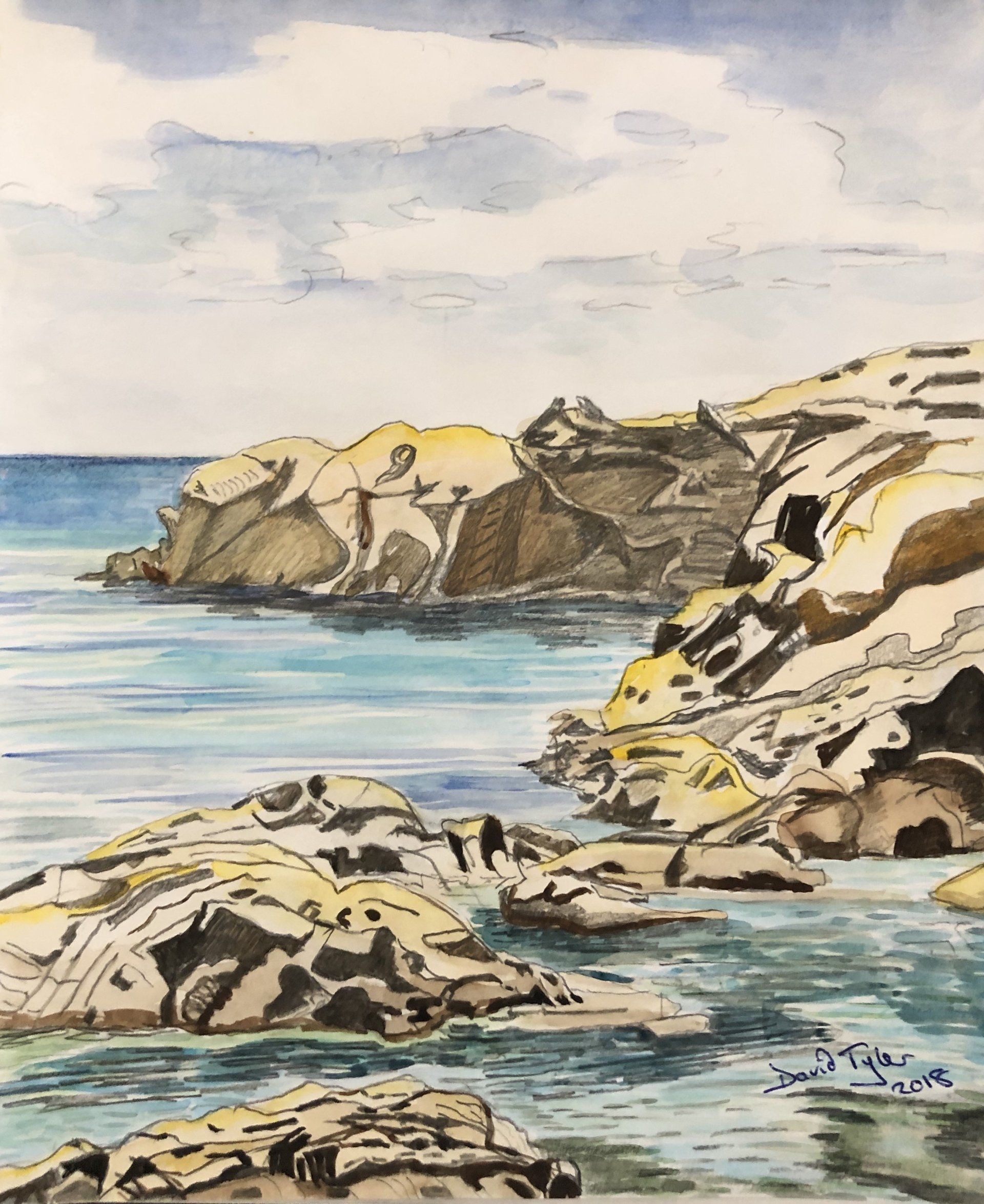 Rocks off Manilva Beach, 2018