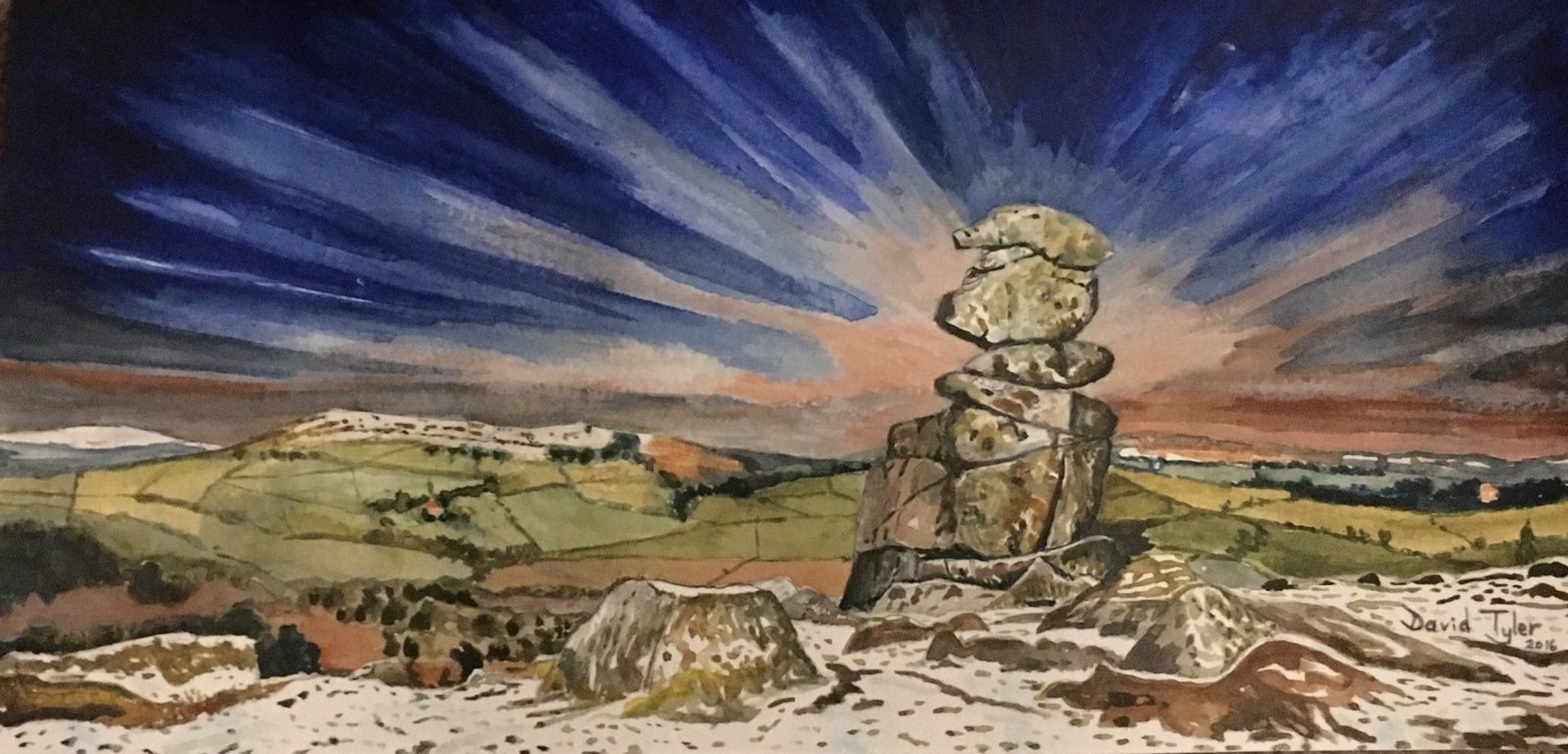 Bowerman’s Nose, Devon, with winter snow, 2016