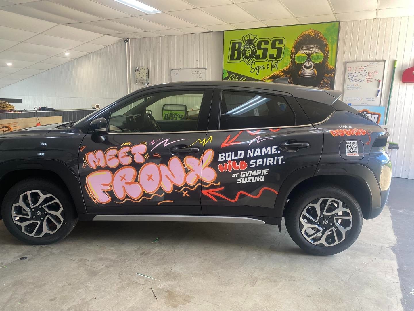 Dark SUV With Graffiti-style — Boss Signs & Tint in Gympie, QLD