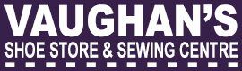 vaughans shoe store and sewing centre logo