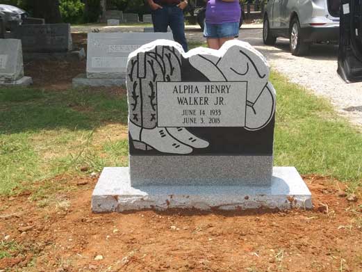 Walker Headstone — Fort Worth, TX — Fort Worth Monument, INC