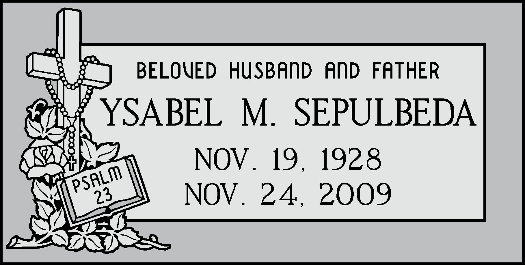 Sepulbeda Flat Marker — Fort Worth, TX — Fort Worth Monument, INC