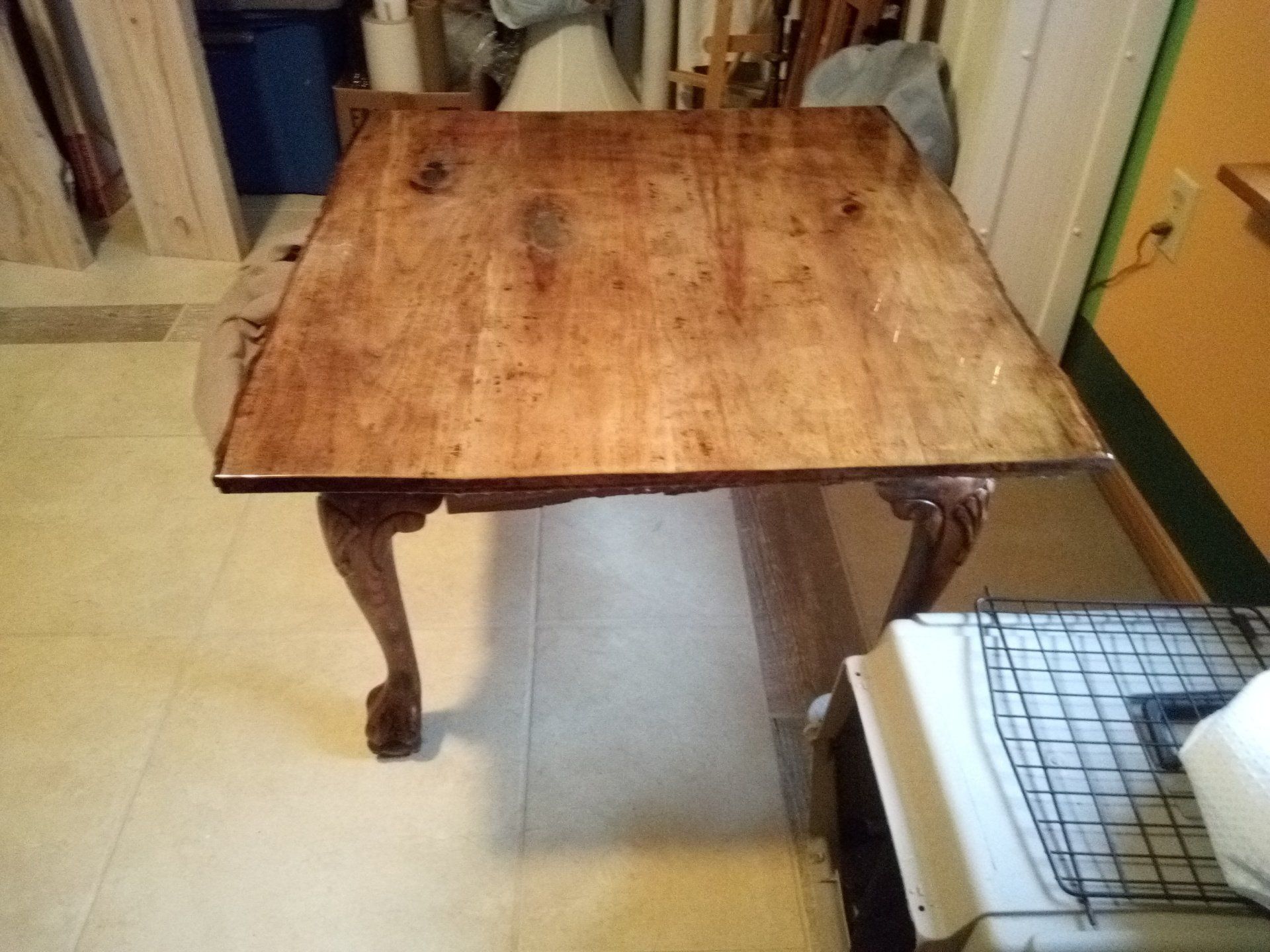 this table top is made from  a pecan tree