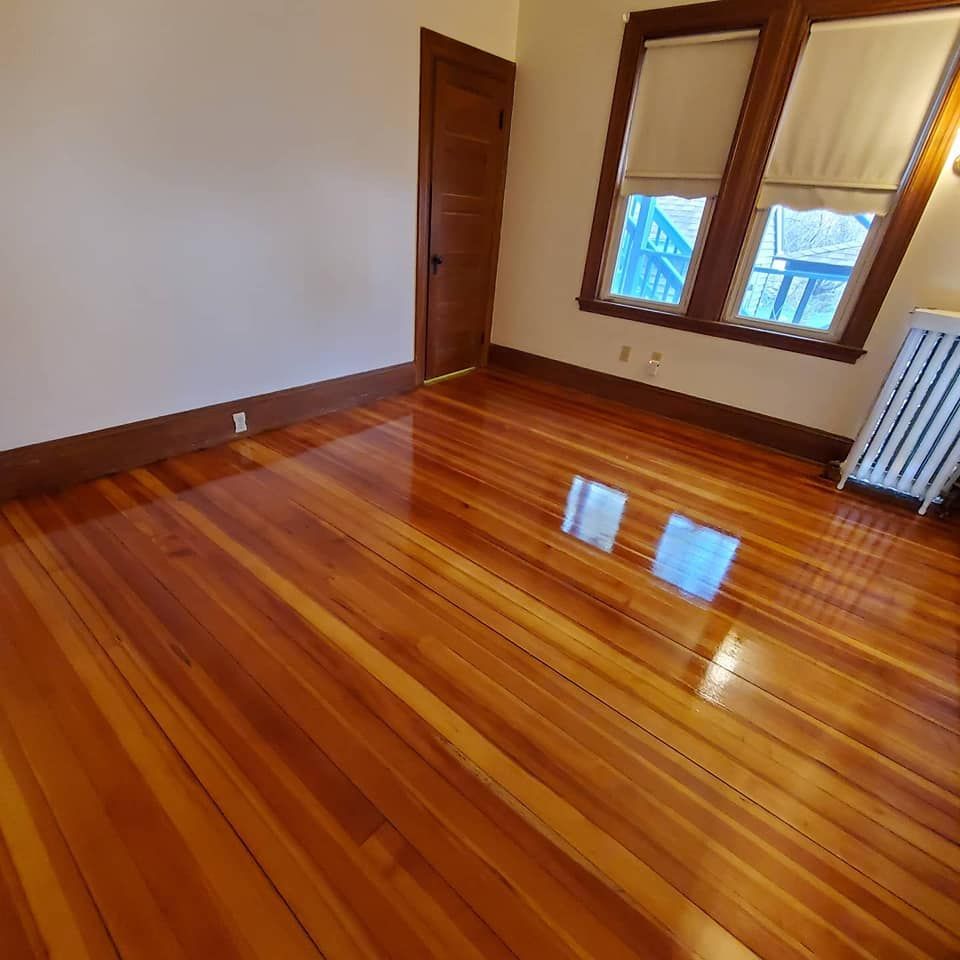 newly stained flooring