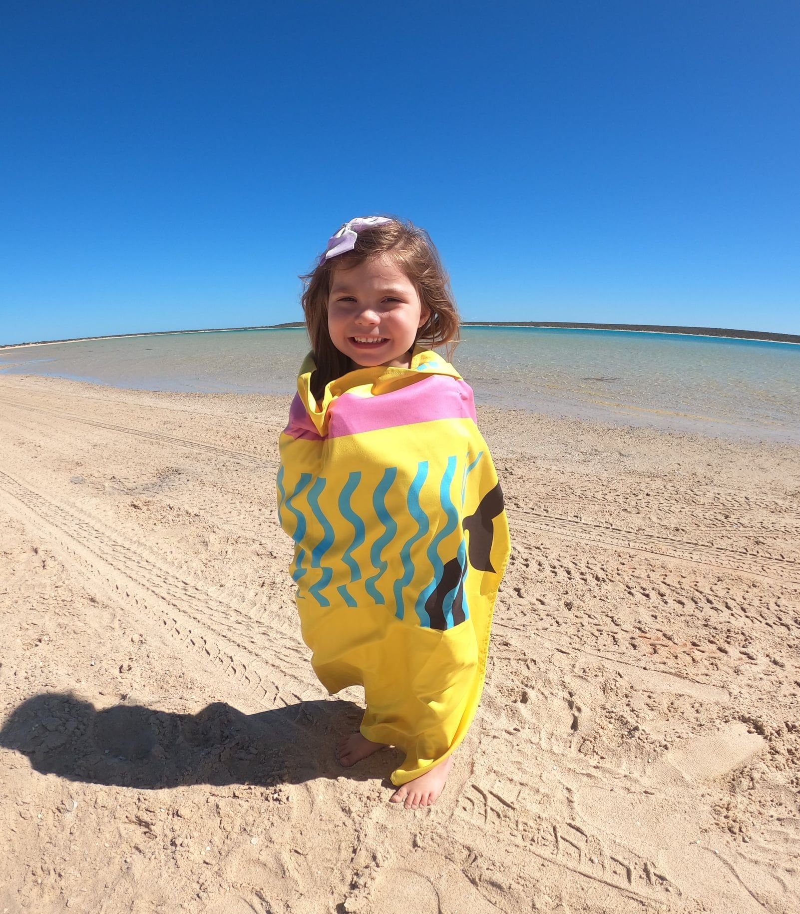 Belle & Phia towel wrapped around small child