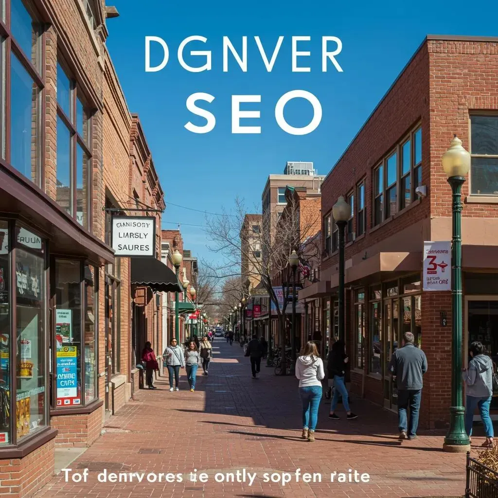 A sunny downtown street scene with brick buildings, pedestrians, and