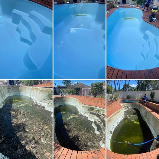 Cleaned And Uncleaned Pool — Raby, NSW — PoolTastic Pool & Spa
