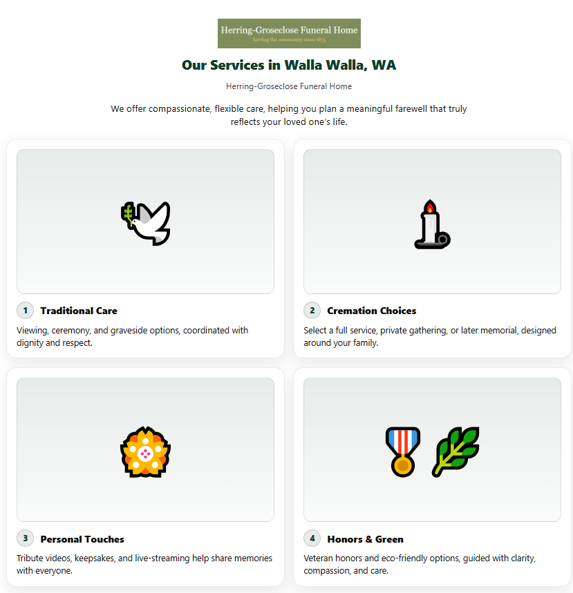 Our Funeral and Cremation Services in Walla Walla, WA