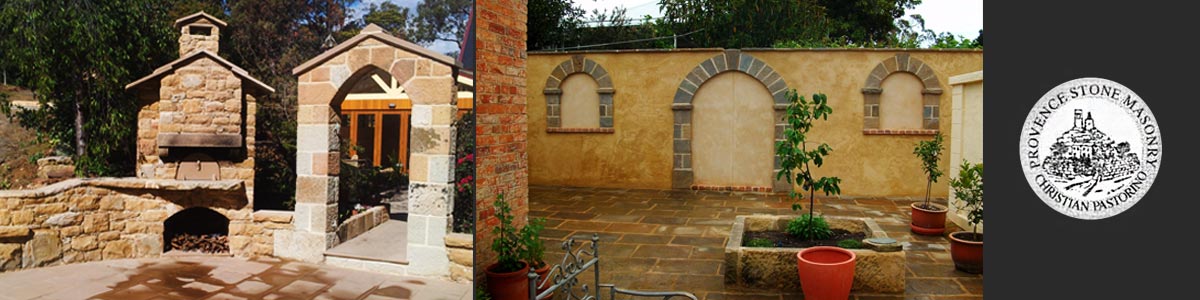 provence stone feature wall pizza oven