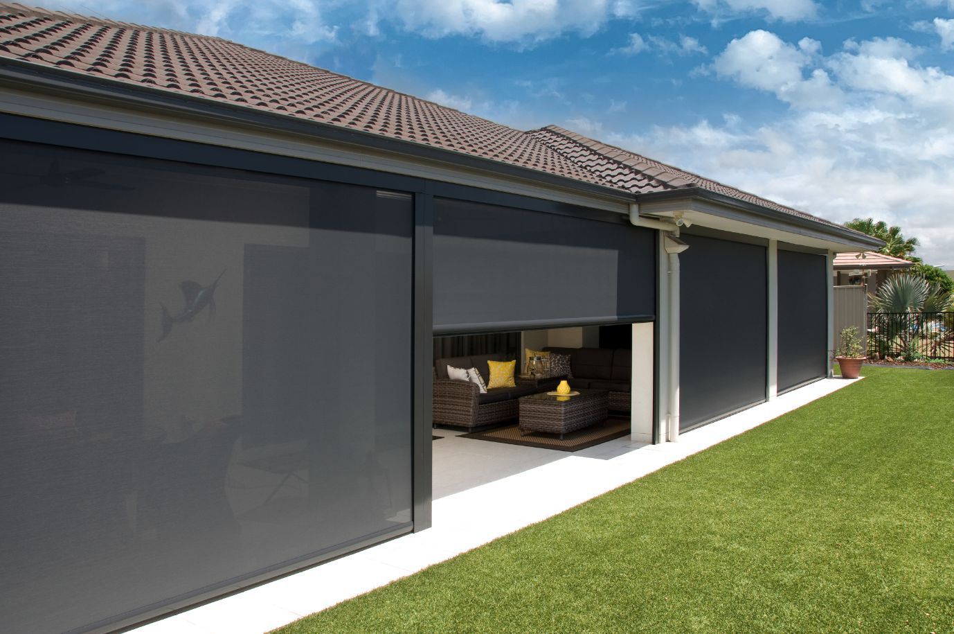 A House Screened And A Lawn In Front Of It — TT Shutters & Shading In Ballina, NSW