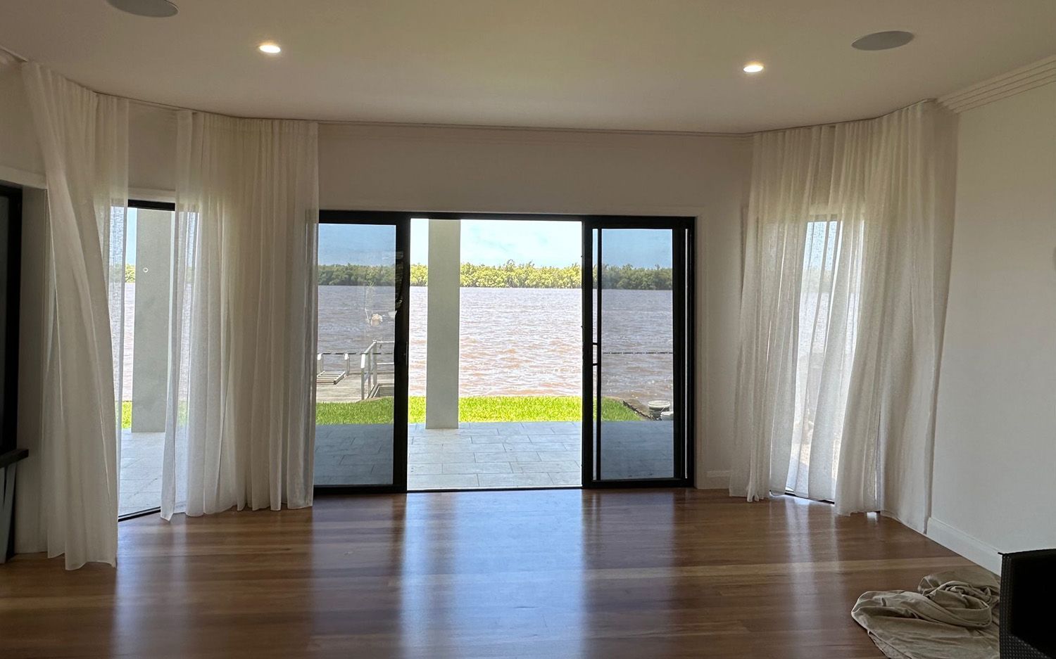 Interior View With White Curtains