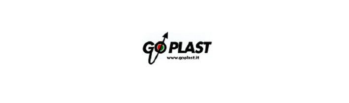 Logo for Go Plast, a plastic company, with a graphic of a person and the text 