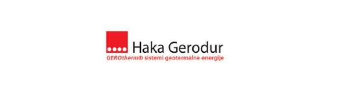 Logo of Haka Gerodur, with a red square and white text on a white background.