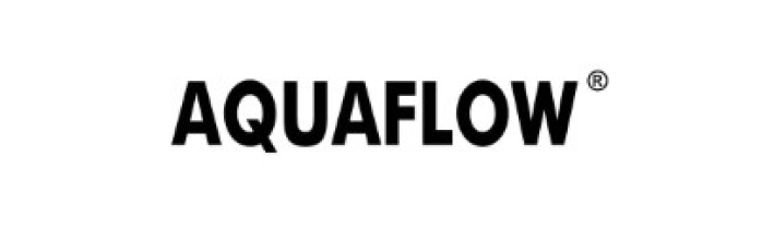 AQUFLOW logo in black font on a white background.