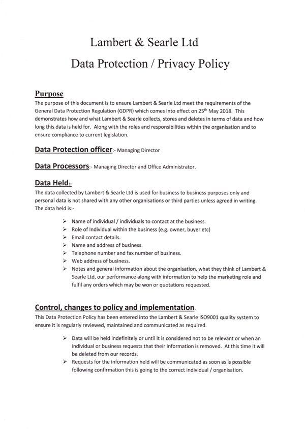 data protection policy