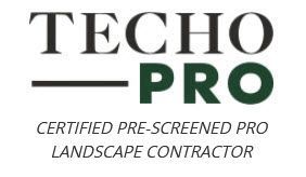 The logo for techo pro certified pre-screened pro landscape contractor