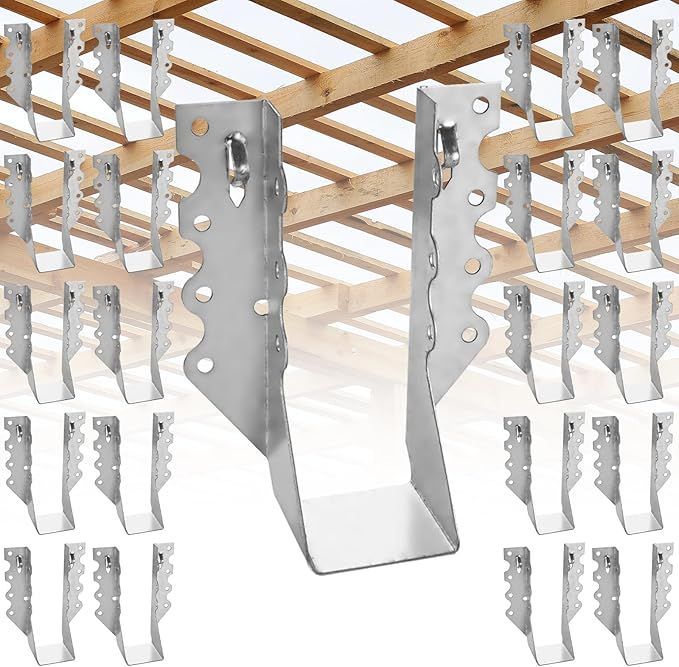 Metal joist hangers used for building a greenhouse frame