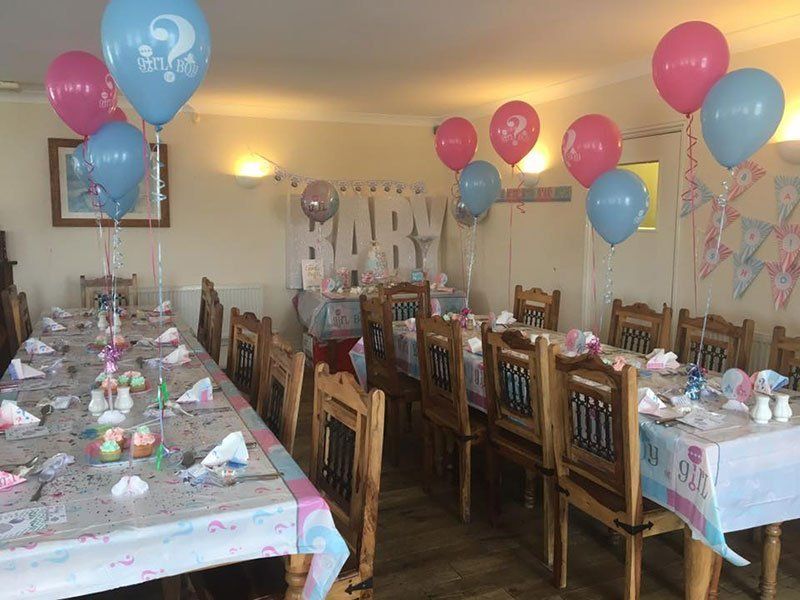 The pub decorated for an event