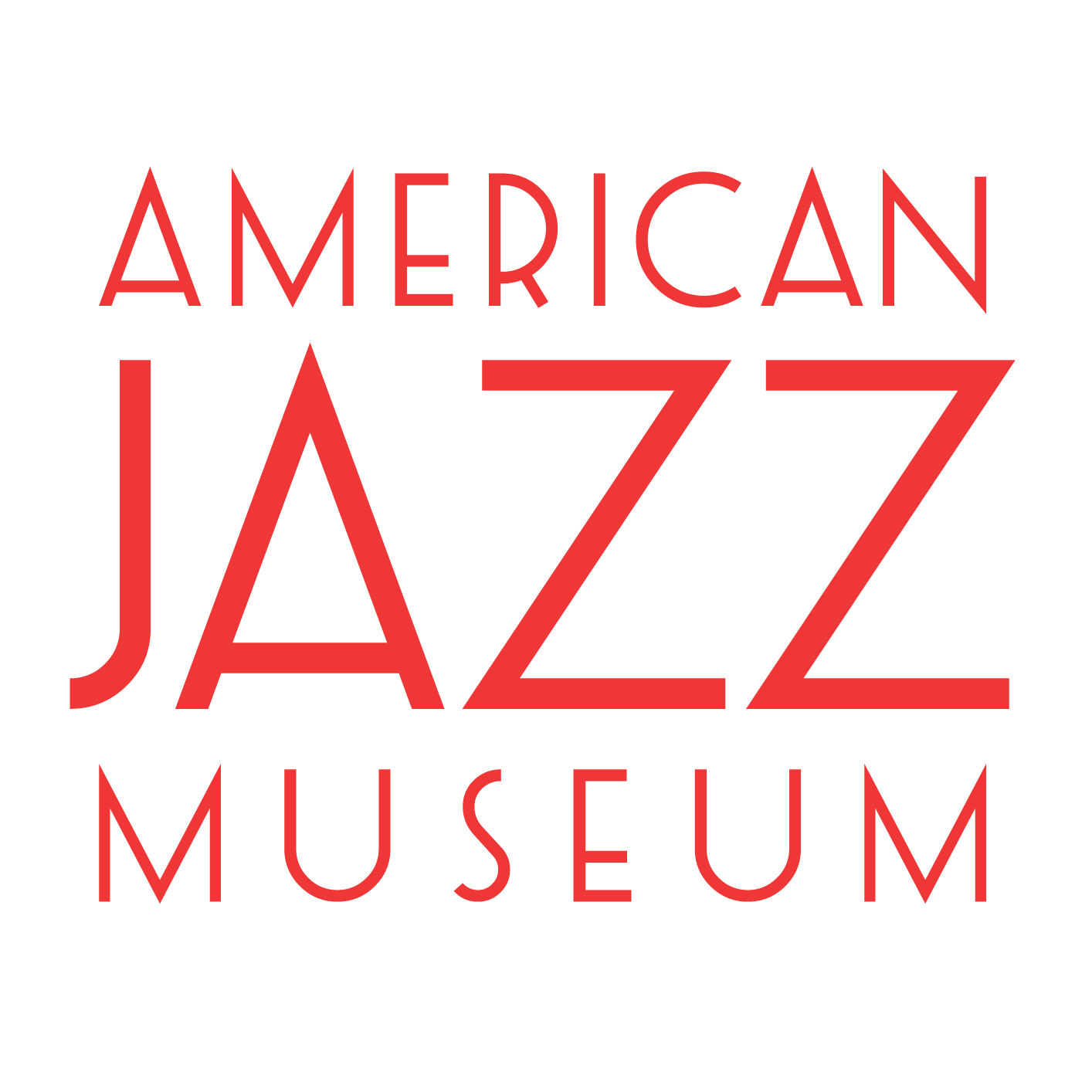 A red logo for the american jazz museum
