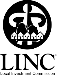 A black and white logo for the local investment commission.