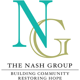 A logo for the nash group building community restoring hope