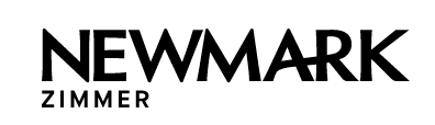 A black and white logo for newmark zimmer
