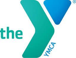 The ymca logo has a blue arrow pointing to the right.
