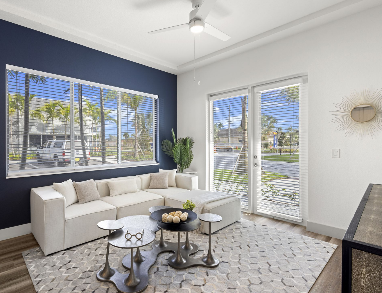 living room showing plenty of natural lighting.