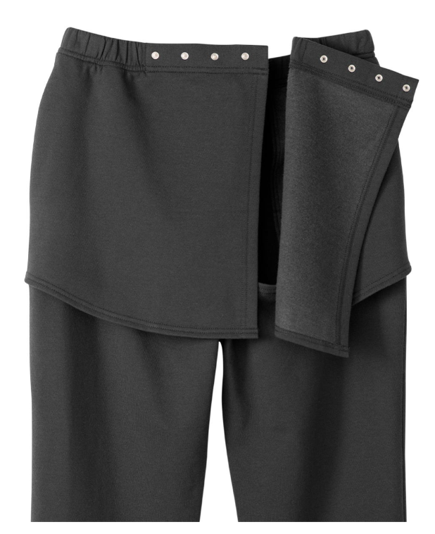 Black sweatpants with “EVERY SPARTAN” text on the left thigh