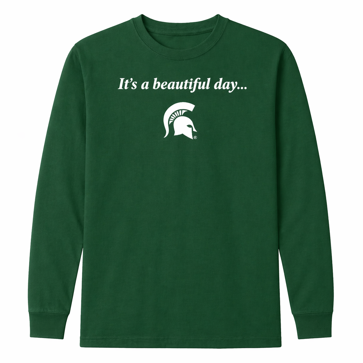 Dark green long-sleeve shirt with wrestling graphic and text: 