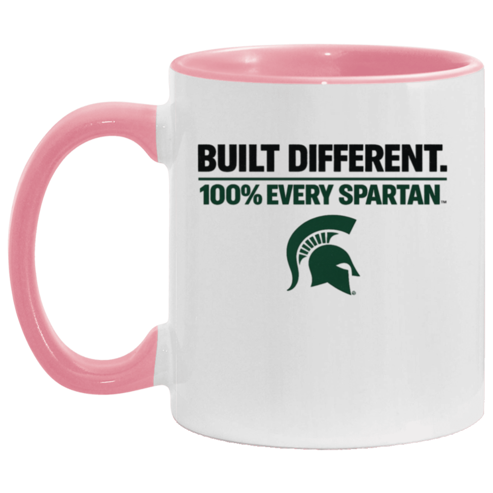 11oz. Accent Mug Built Different Pink