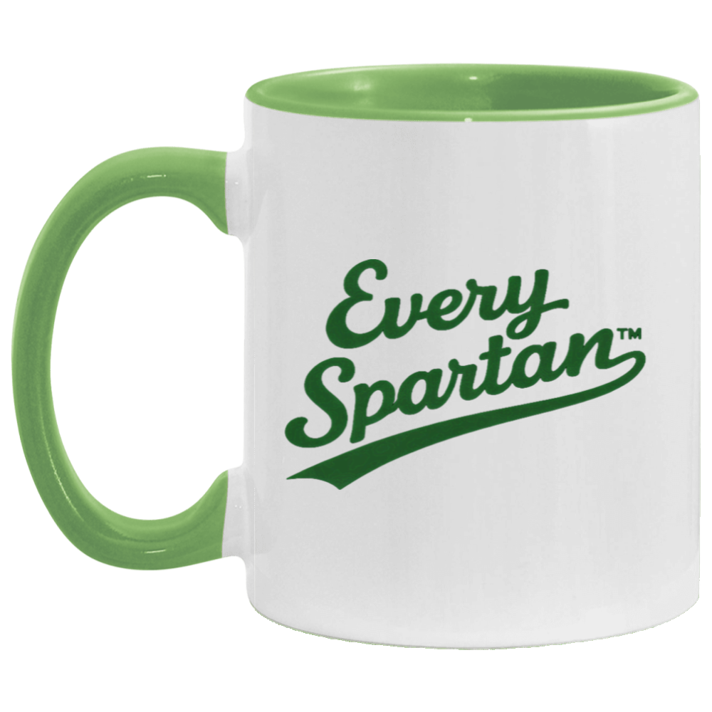 11oz. Accent Mug Script Light Green