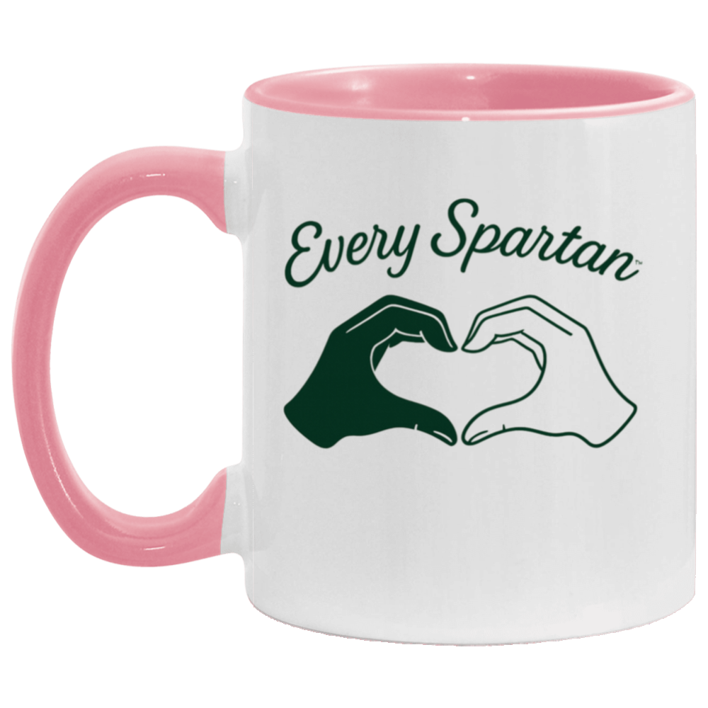 11oz. Accent Mug Heart Hands Pink