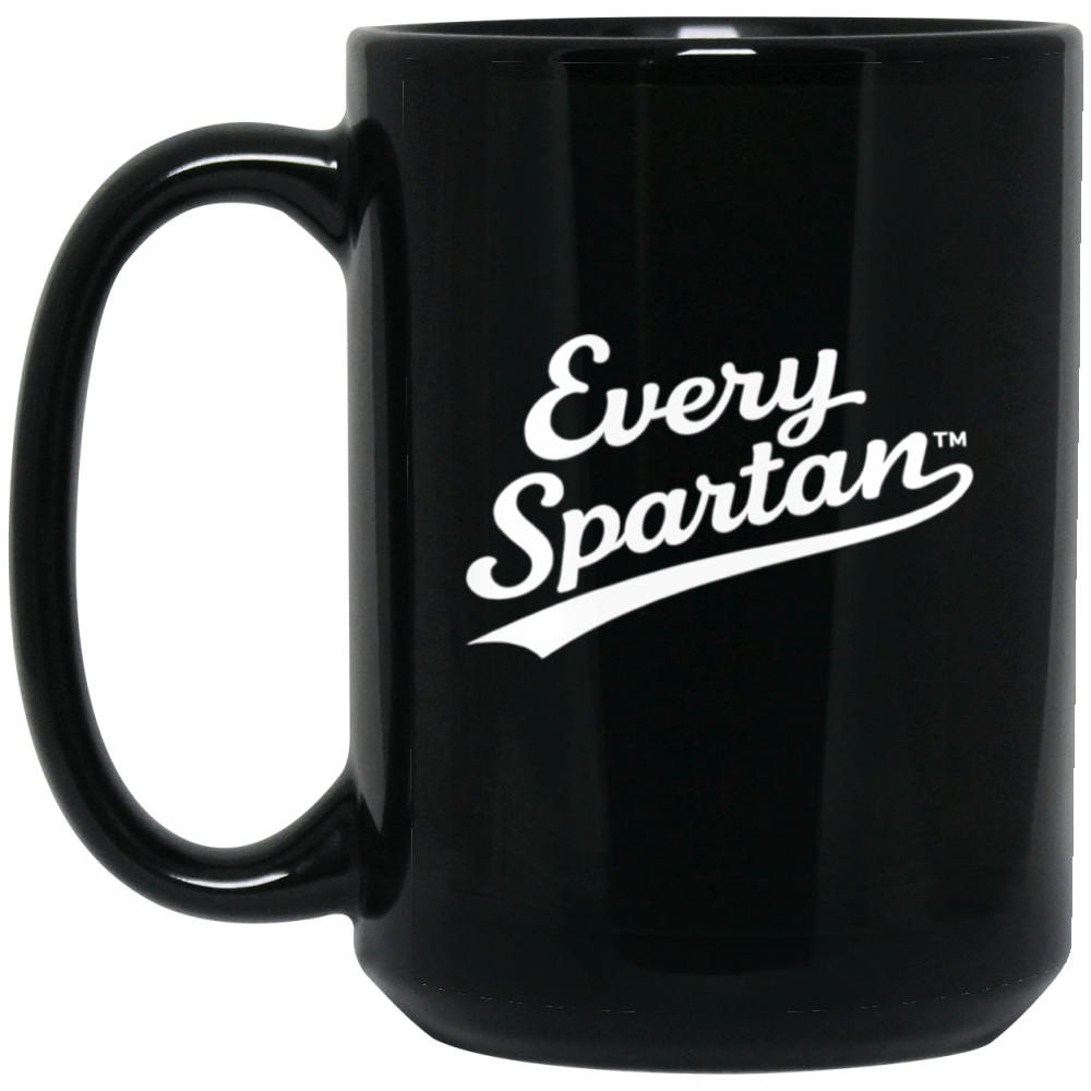 15oz. Black Ceramic Mug Script