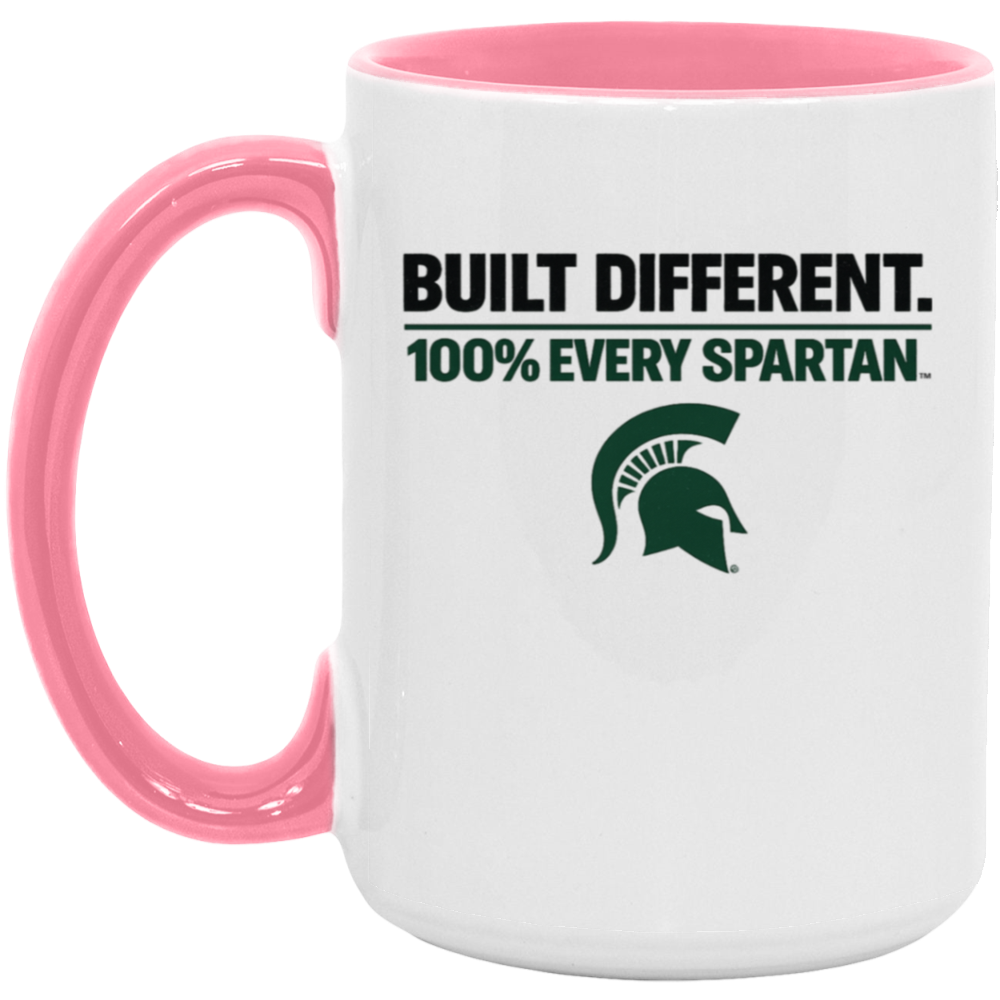 15oz. Accent Mug Built Different Pink