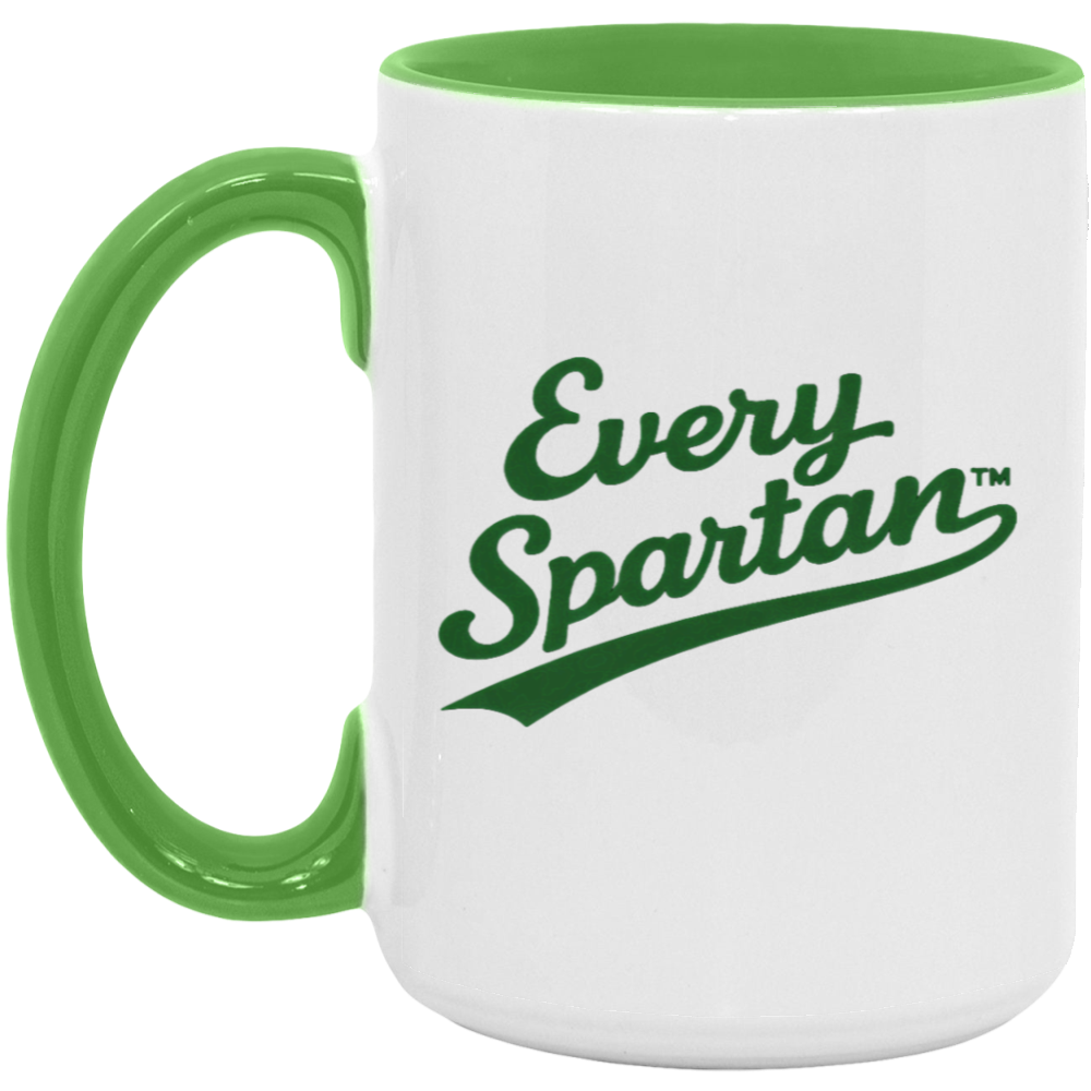 15oz. Accent Mug Script Light Green