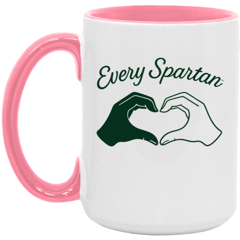 15oz. Accent Mug Heart Hands Pink