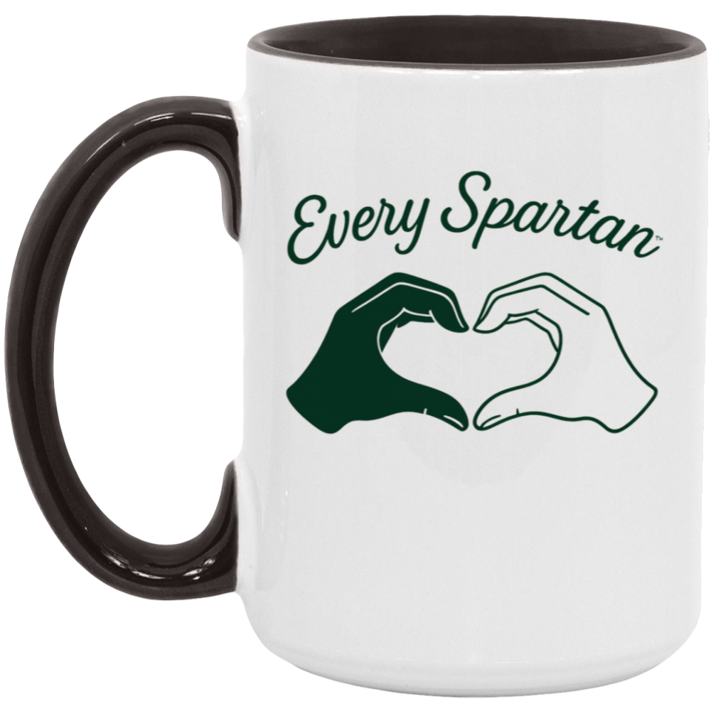 15oz. Accent Mug Heart Hands Black