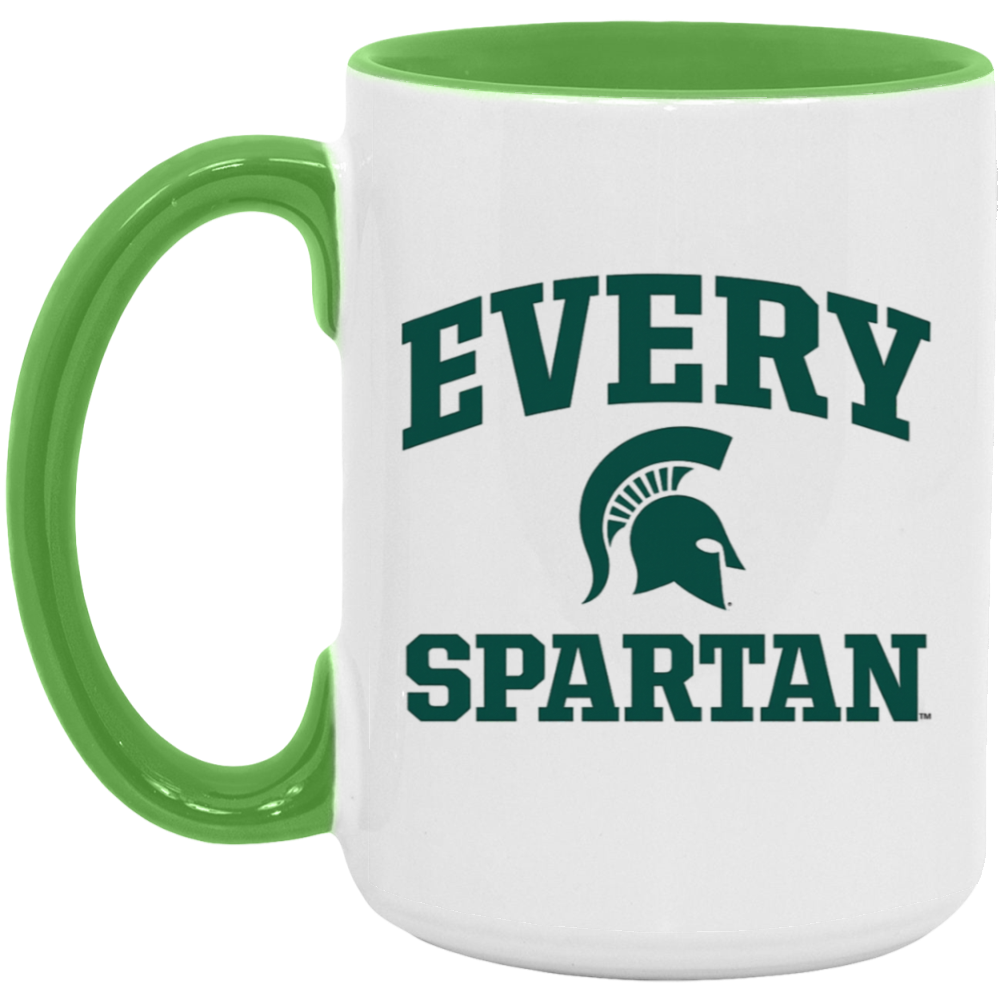 15oz. Accent Mug Every Spartan Helmet Light Green
