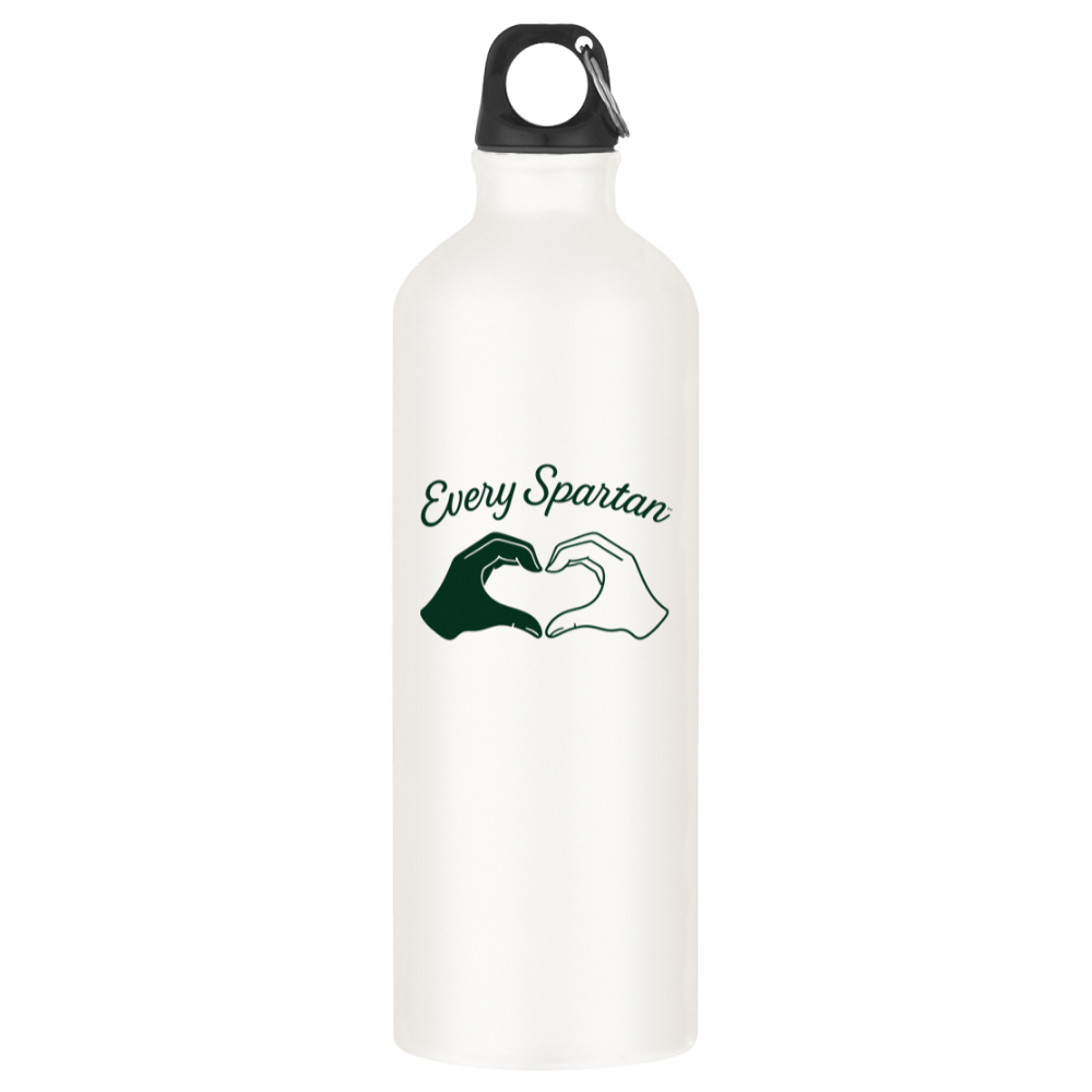 White water bottle with black cap and 