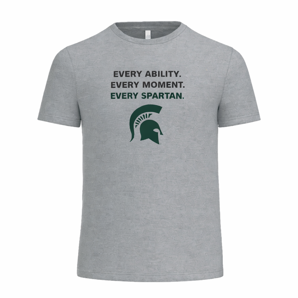 A grey T-shirt with the text 