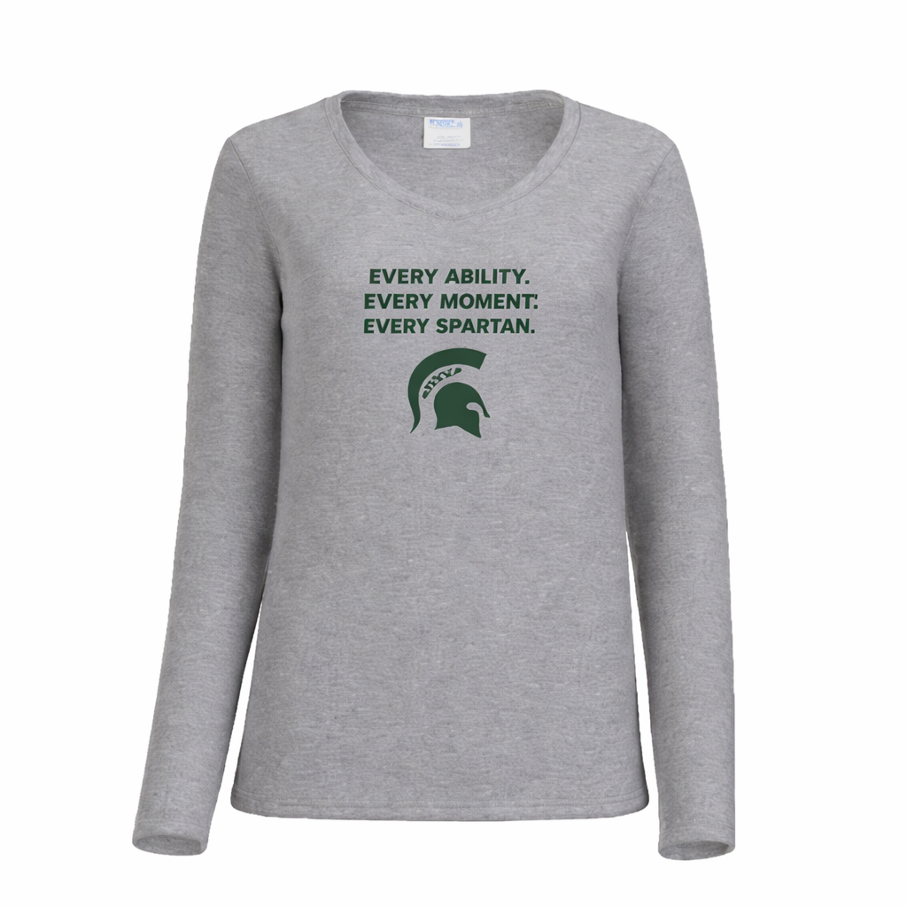 Women's Long Sleeve Fan Favorite™ V-Neck Tee (manifesto) Port & Co™ Athletic Heather