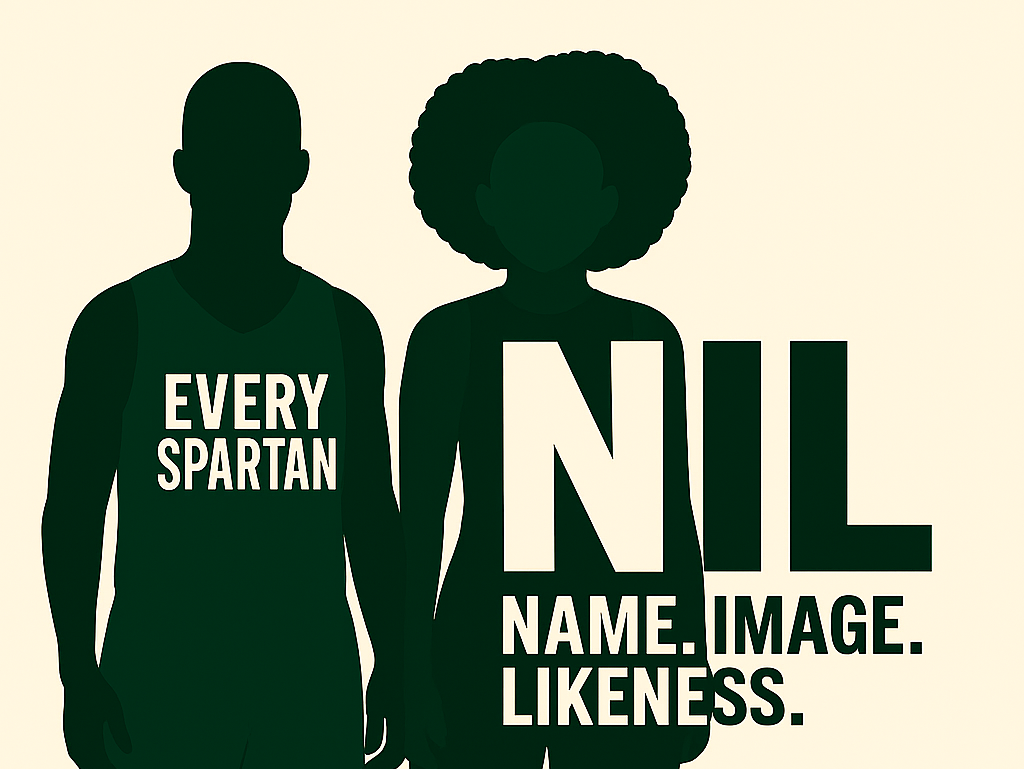 Silhouette of a person wearing a shirt and another silhouette next to them that has 